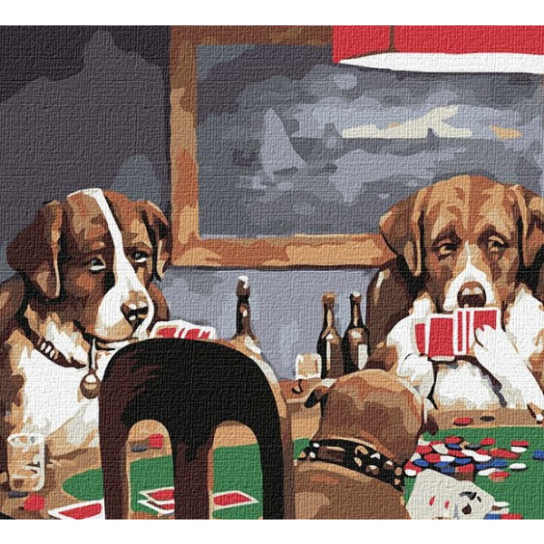 Фото - Картина по номерам Ideyka "Собаки играют в покер" 40x50см (KHO4327)