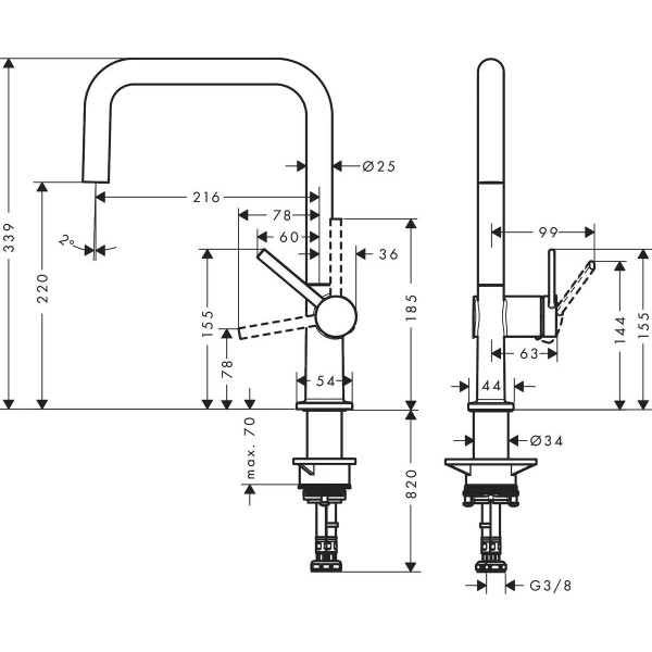 Фото - Мийка кухонна+змішувач Hansgrohe S520-F510 + Talis M54 (43359800)