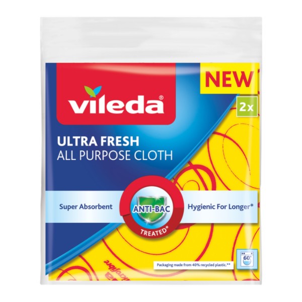 Фото - Салфетка бытовая Vileda Ultrafresh 2 шт.(4023103239593)