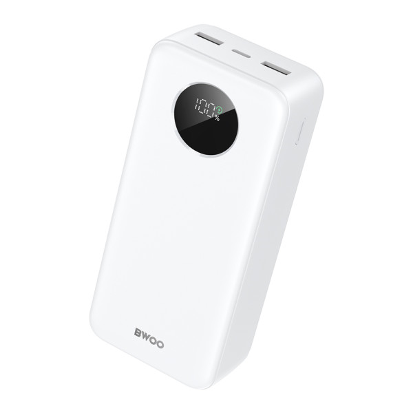 Фото - Батарея мобільна BWOO 22,5W 30000 mAh power bank with LCD screen, white