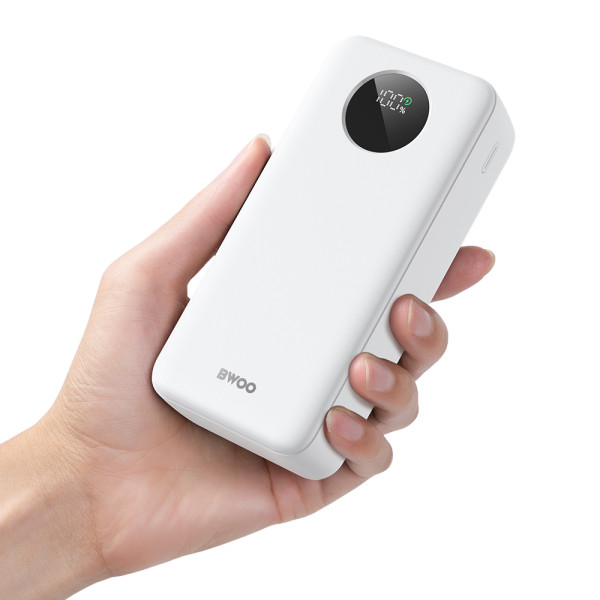 Фото - Батарея мобільна BWOO 22,5W 30000 mAh power bank with LCD screen, white