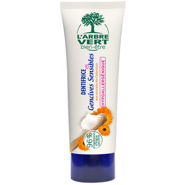 Фото - Зубна паста L'Arbre Vert для чутливих ясен гіпоалергенна з екстрактами календули 75 мл (3450601040115)