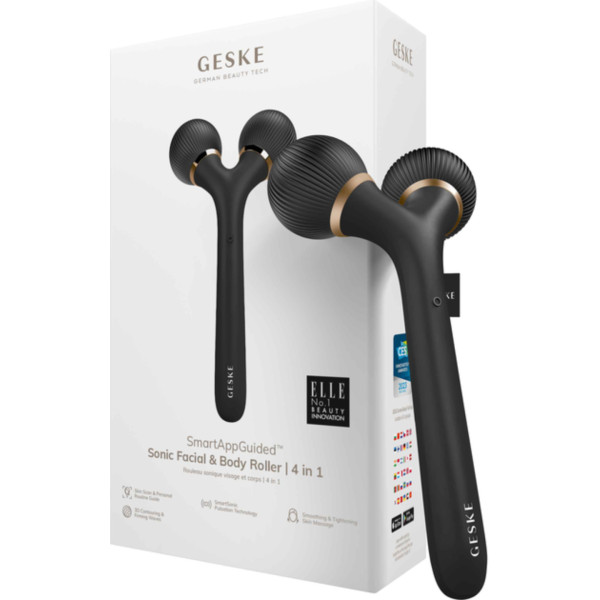 Фото - Електронний звуковий ролик для обличчя GESKE Sonic Facial Roller 4 в 1 сірий (GK000040GY01)