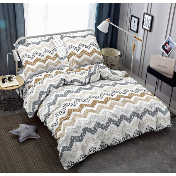 Фото - Комплект постільної білизни Zastelli J3477-4 Зигзаг різний жатка 175х210 Різнокольоровий (22191)