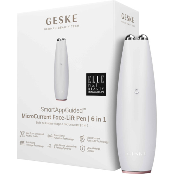 Фото - Мікрострумова ручка для підтяжки обличчя GESKE MicroCurrent Face-Lift Pen 6 в 1 пудровий (GK000013SL01)