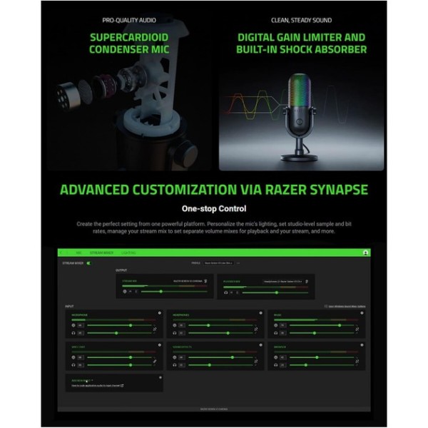 Фото - Мікрофон до комп'ютера дротовий Razer Seiren V3 Chroma Quartz (RZ19-05060300-R3M1)