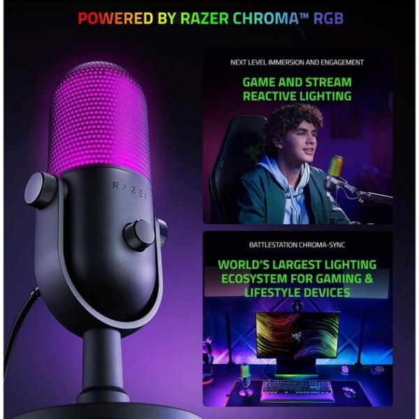 Фото - Мікрофон до комп'ютера дротовий Razer Seiren V3 Chroma Quartz (RZ19-05060300-R3M1)