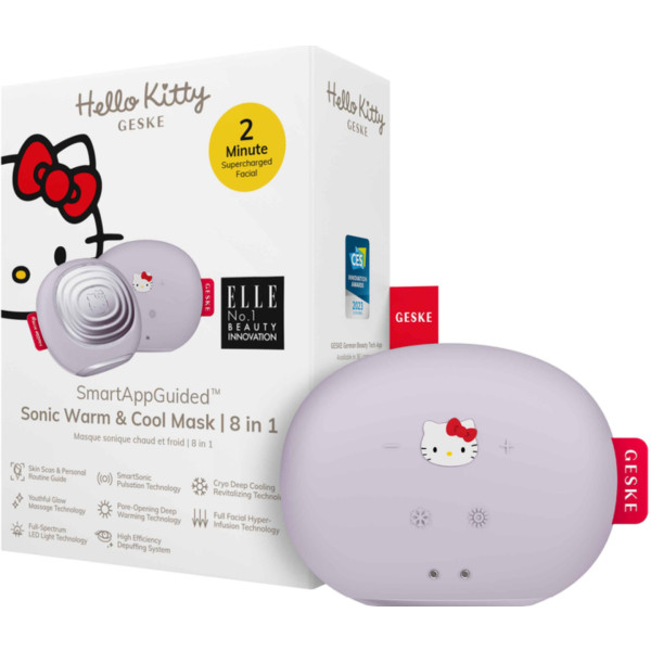 Фото - Звукова маска тепло та холод для обличчя GESKE Sonic Warm & Cool Mask 8 в 1 by Hello Kitty фіолетовий (HK000056PU01)