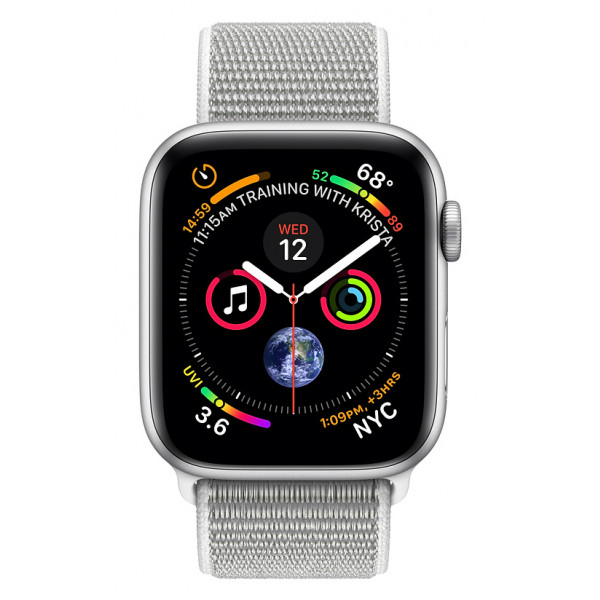 Фото - Смарт-часы Apple Watch Series 4 GPS  44mm Silver Aluminium Case with Seashell Sport Loop (MU6C2UA/A)