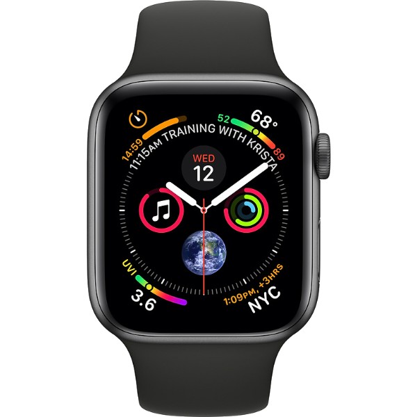 Фото - Смарт-часы Apple Watch Series 4 GPS  44mm Space Grey Aluminium Case with Black Sport Band (MU6D2UA/A)