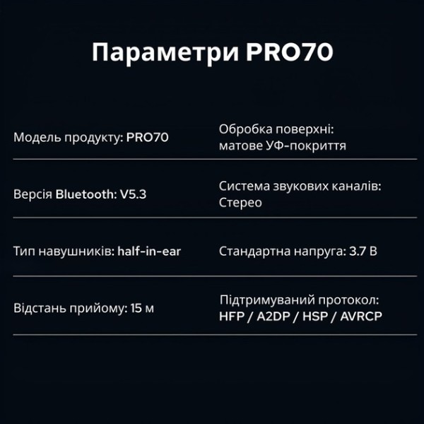 Фото - Наушники вкладыши беспроводные TWS INSPIRE PRO70 Black