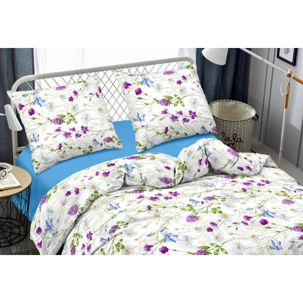 Фото - Комплект постельного белья Zastelli J3833-9/Bonnie Blue жатка 2х145х210 Разноцветный (22273)