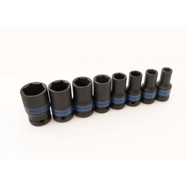 Фото - Набір торцевих голівок KING TONY 1/2" 10 - 24 мм 8 шт. (4413MP)