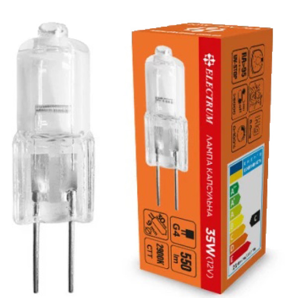 Фото - Лампочка галогенова Electrum 35W G4 2800K (A-HC-0116)