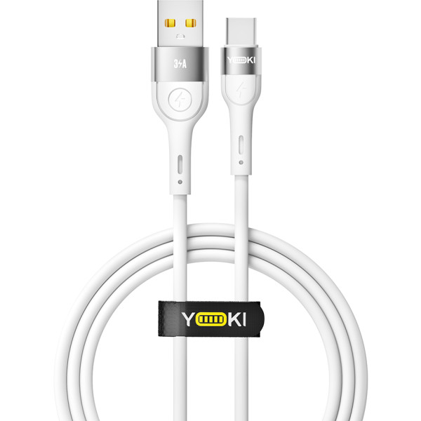 Фото - Кабель синхронізації даних YOKI EXTRA Type-C 3A 1.2m White (YK-EX11)