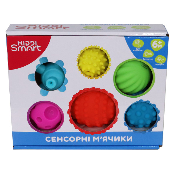 Фото - М'ячик для малюка Kiddi Smart Сенсорні 6 шт. (4434-KS)