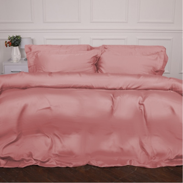 Фото - Простирадло двоспальне MirSon Imperial Tencel №02 Pink 180х190 см (2200010753646)