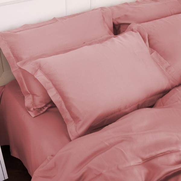 Фото - Простирадло двоспальне MirSon Imperial Tencel №02 Pink 180х200 см (2200010753653)