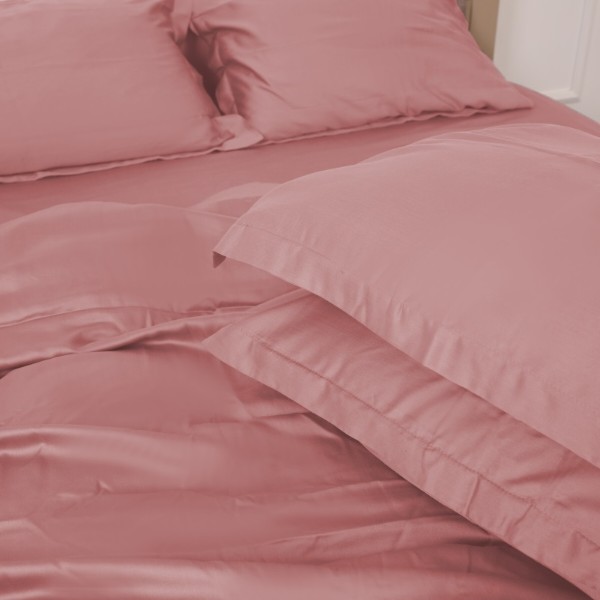Фото - Простирадло двоспальне MirSon Imperial Tencel №02 Pink 180х200 см (2200010753653)