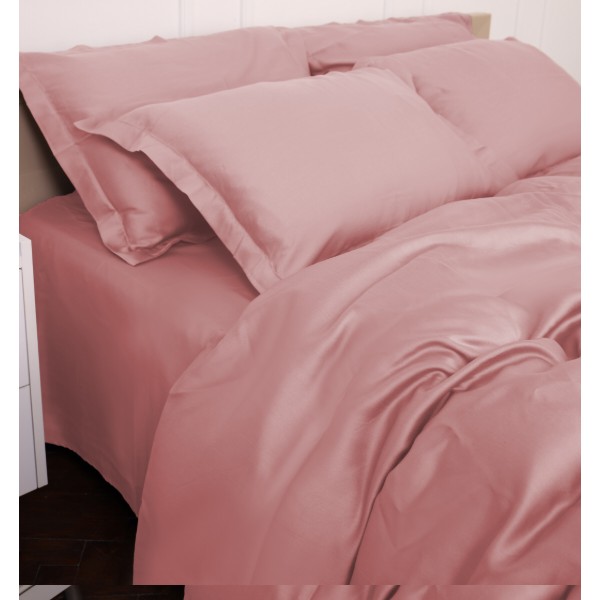 Фото - Простирадло двоспальне MirSon Imperial Tencel №02 Pink 180х200 см (2200010753653)