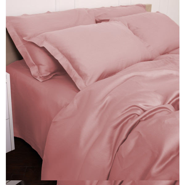 Фото - Простирадло двоспальне MirSon Imperial Tencel №02 Pink 180х190 см (2200010753646)
