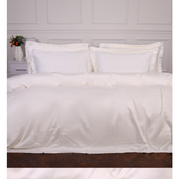 Фото - Простирадло двоспальне MirSon Imperial Tencel №01 White 180х190 см (2200010752953)