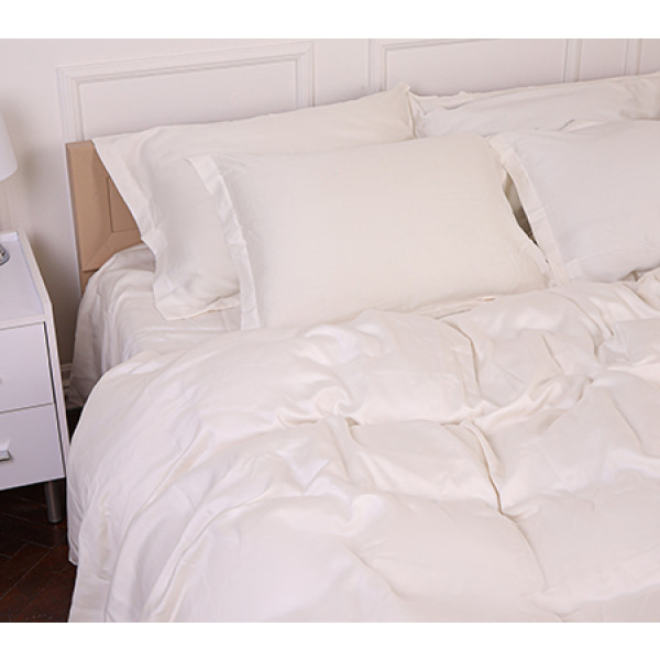 Фото - Простирадло двоспальне MirSon Imperial Tencel №01 White 180х190 см (2200010752953)