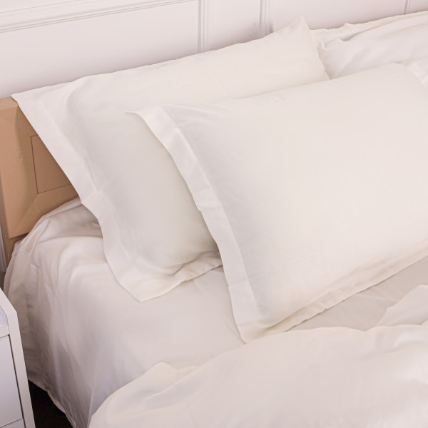 Фото - Простирадло двоспальне MirSon Imperial Tencel №01 White 180х190 см (2200010752953)