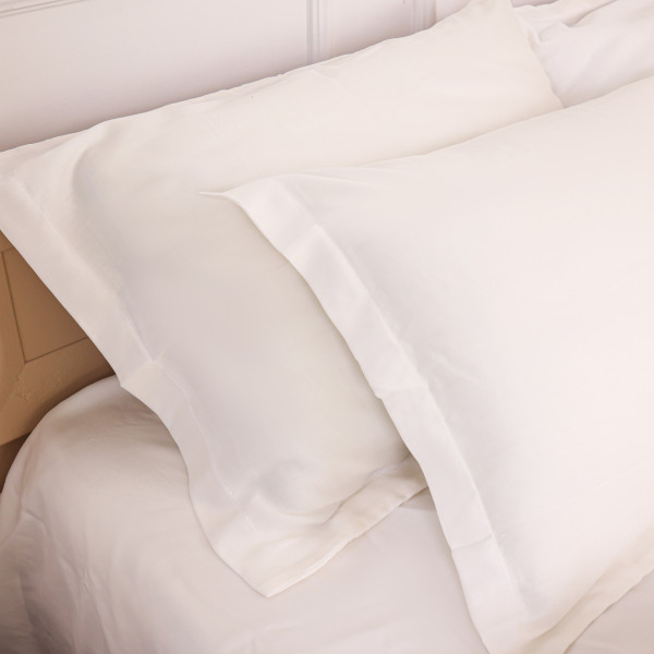 Фото - Простирадло двоспальне MirSon Imperial Tencel №01 White 180х190 см (2200010752953)