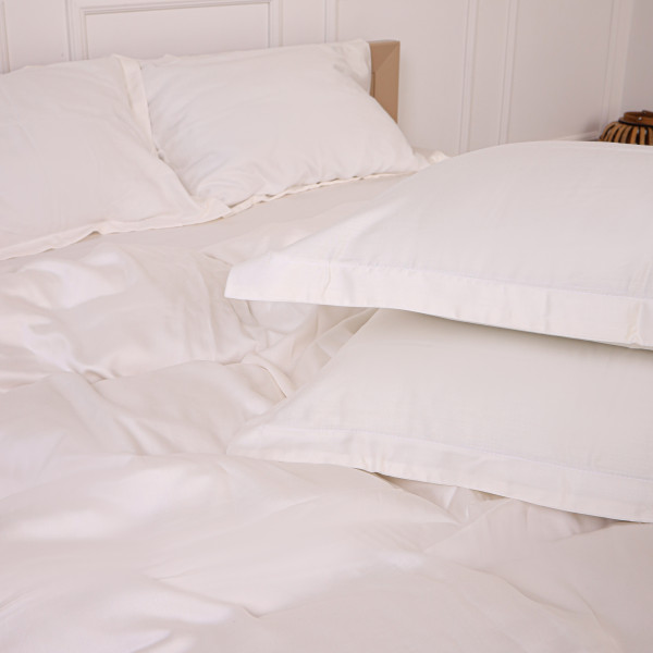 Фото - Простирадло двоспальне MirSon Imperial Tencel №01 White 180х190 см (2200010752953)