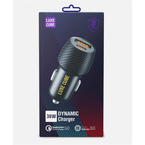 Фото - Автомобільний зарядний пристрій Luxe Cube 2USBх3A 36W Black (4446689880957)