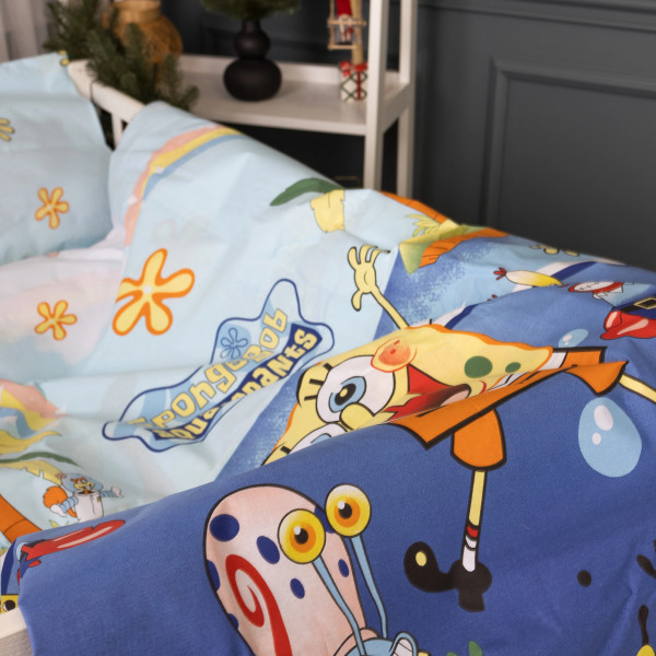 Фото - Комплект постельного белья MirSon Бязь 17-0684-1 Spanch Bob 175х210 см (2200010433395)