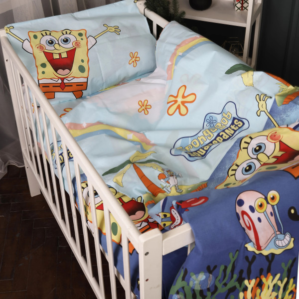 Фото - Комплект постельного белья MirSon Бязь 17-0684-1 Spanch Bob 175х210 см (2200010433395)