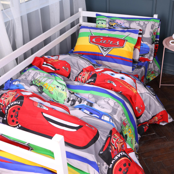 Фото - Комплект постільної білизни MirSon Бязь Kids Time 17-0779 McQueen's Racing Dreams gray 175х210 см (2200011257709)