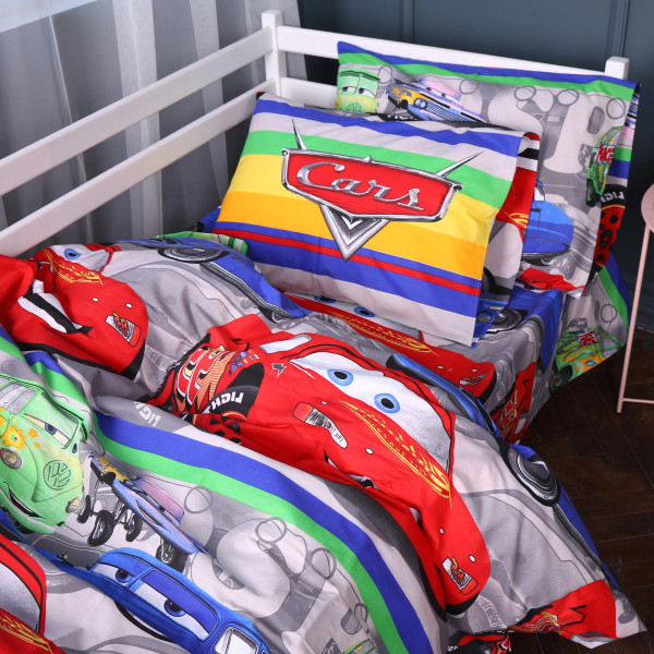 Фото - Комплект постільної білизни MirSon Бязь Kids Time 17-0779 McQueen's Racing Dreams gray 175х210 см (2200011257709)