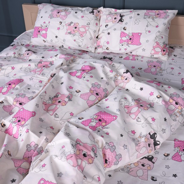 Фото - Комплект постельного белья MirSon Бязь 17-0776 Magic cats pink 175х210 см (2200011238227)