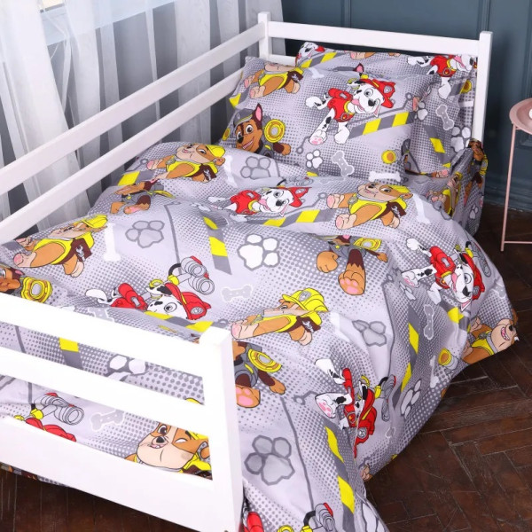 Фото - Комплект постільної білизни MirSon Бязь Kids Time 17-0781 Paw Patrol gray 175х210 см (2200011259451)