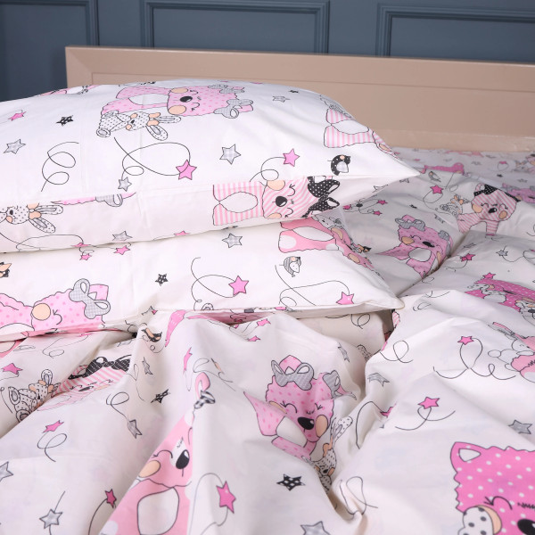Фото - Комплект постільної білизни MirSon Бязь Kids Time 17-0776 Magic cats pink 175х210 см (2200011238487)