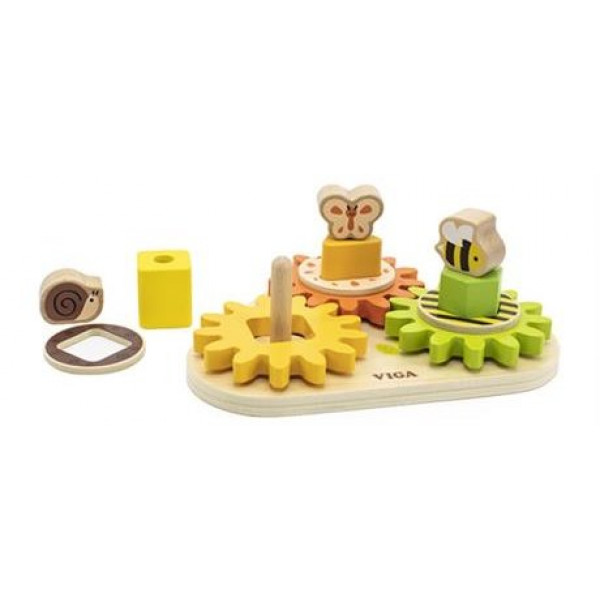 Фото - Ігровий набір для малюка Viga Toys Звірята на шестерінках (44690)