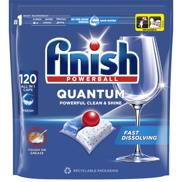 Фото - Таблетка для посудомоечной машины Finish Quantum All in 1, 120 шт