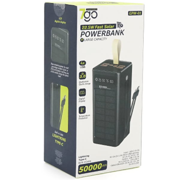 Фото - Батарея мобільна 7GO 50000mAh PD22.5W (GPW-01)