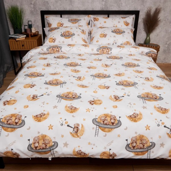 Фото - Комплект постельного белья Moon&Star Бязь Gold Люкс Teddy Dreams 143х210 см нав. 4х70х70 (MS-820009854)