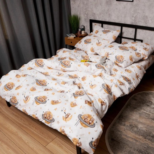 Фото - Комплект постельного белья Moon&Star Бязь Gold Люкс Teddy Dreams 143х210 см нав. 4х70х70 (MS-820009854)