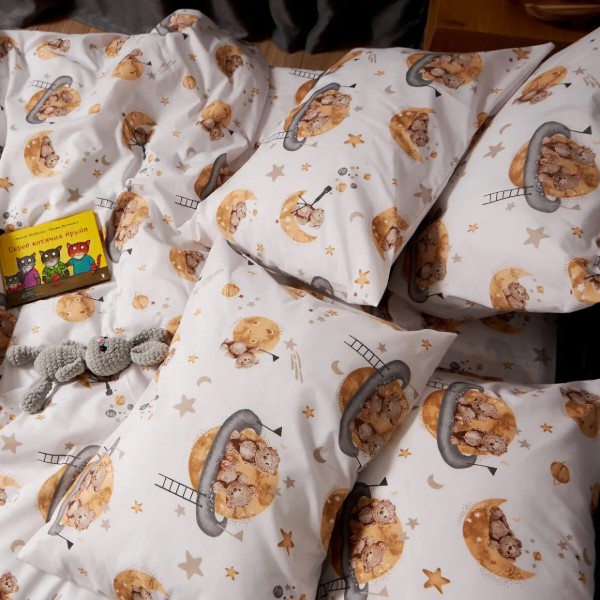 Фото - Комплект постельного белья Moon&Star Бязь Gold Люкс Teddy Dreams 143х210 см нав. 4х70х70 (MS-820009854)