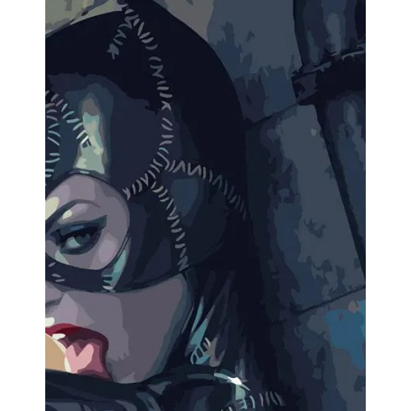 Фото - Картина по номерам Strateg Соблазнительная женщина-кошка 40х50 см (VA-2993)