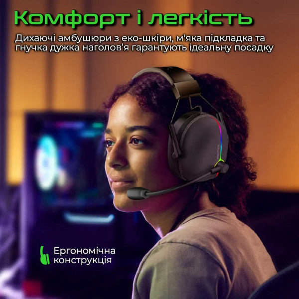 Фото - Гарнітура дротова ігрова Vertux Warfare.Black