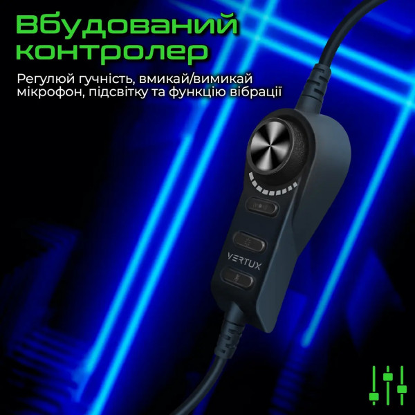 Фото - Гарнітура дротова ігрова Vertux Warfare.Black
