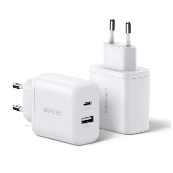 Фото - Мережевий зарядний пристрій UGREEN X227 USB-A+USB-C 20W PD Fast Charger White (45310)