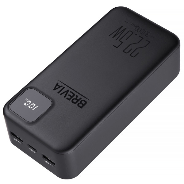 Фото - Батарея мобільна Brevia 30000mAh 22.5W Black (45320PB)