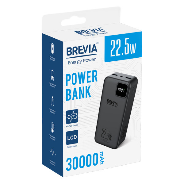 Фото - Батарея мобільна Brevia 30000mAh 22.5W Black (45320PB)